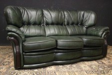 Divano Chesterfield / Chester bergere 3 posti / pelle verde abete / inglese UK