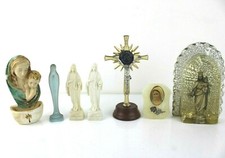 Lotto 7 Icone Croce Madonna Arte Sacra Figure Religiose Collezionismo Vintage