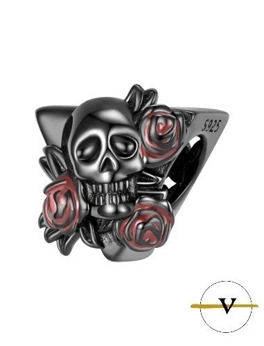 Charm teschio nero rose - nero, e
