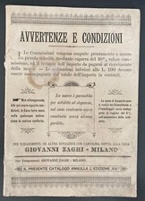 CATALOGO MOBILI Giovanni Zaghi Milano - primi '900