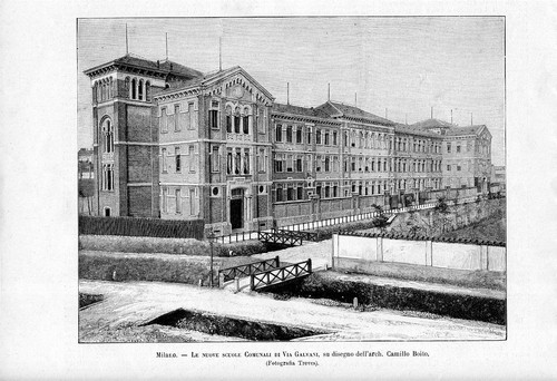 Stampa antica milano scuole - stampa,
