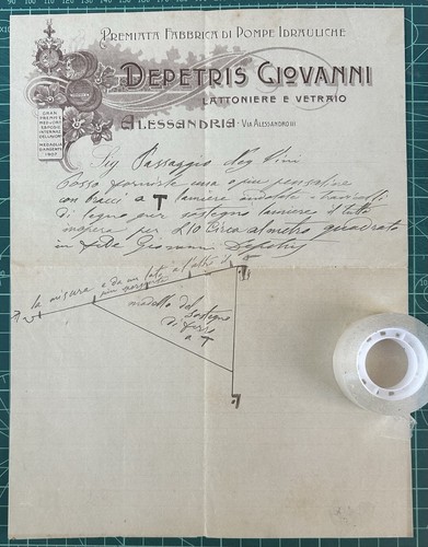 Rara lettera fabbrica pompe - lettera,