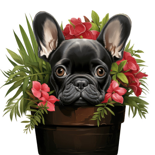 Bulldog francese cane - , auto
