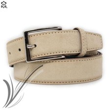 Cintura beige di pelle scamosciata cinta camoscio artigianale da uomo donna