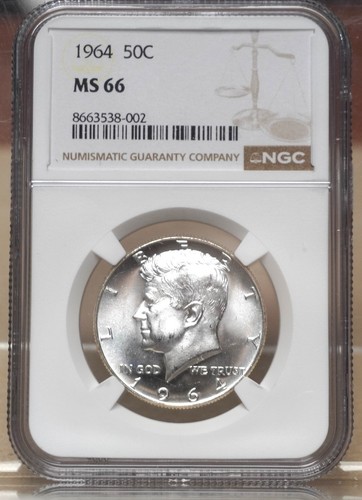 1964 kennedy mezzo dollaro ngc - kennedy,