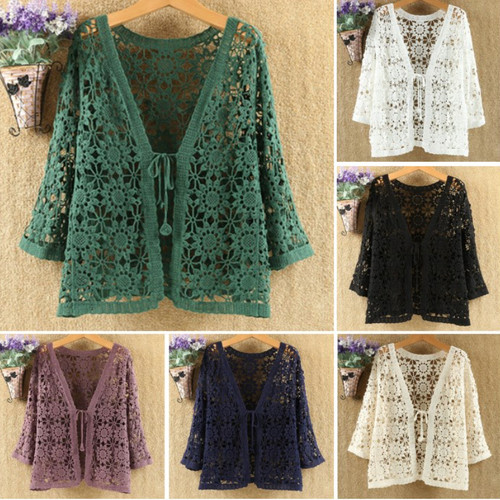 Cardigan donna pizzo uncinetto