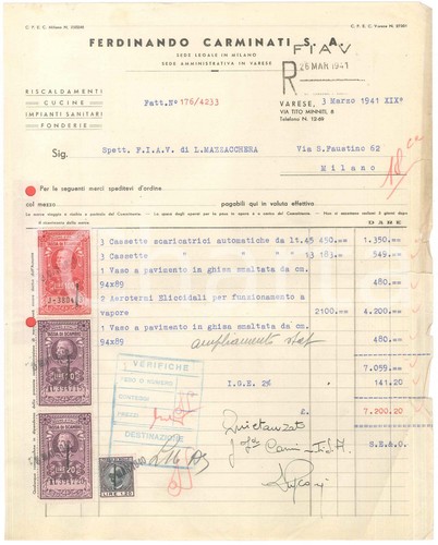 1941 varese ditta ferdinando - ditta,