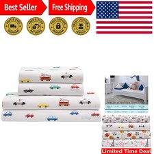 Whimsical Cars Print Kids Twin