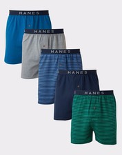 Boxer Hanes Classics Uomo TAGLESS ComfortSoft Maglia Comfort Flex 5Pk Biancheria Intima