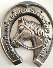 FERRO DI CAVALLO - VINTAGE - METALLO STAMPATO CON SCRITTA - ITALIA - INIZI 900