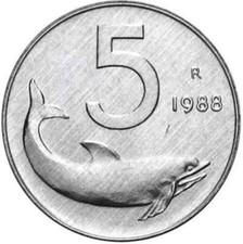 5 LIRE 1988 DELFINO E TIMONE REPUBBLICA ITALIANA FDC UNC CF70