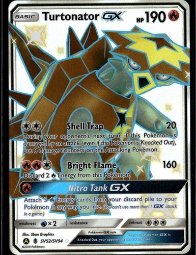Turtonator shiny holo - gx, raro
