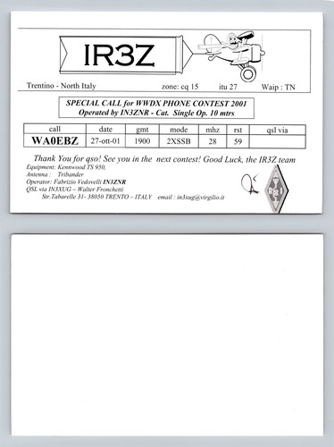 Cartolina ham radio qsl qso - ham,