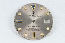 Originale Rolex Serti Submariner quadrante argento - diamanti e zaffiri 16803 16613