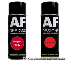 Autolack Spraydose Set Peugeot KEG Rouge Lips Basislack Klarlack Sprühdose 400ml