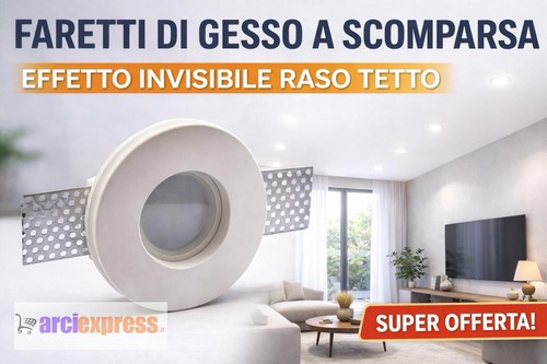 Porta faretto gesso tondo - faretto,