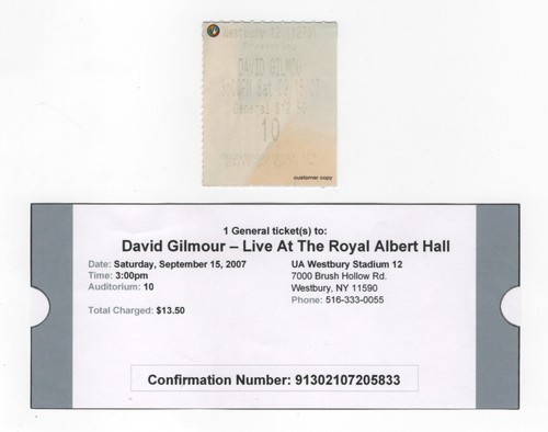 Biglietto film david - david, gilmour