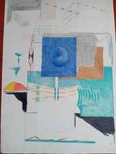 BONALUMI AGOSTINO Litografia su carta Firmata E Numerata  74/99Cm 70x50 