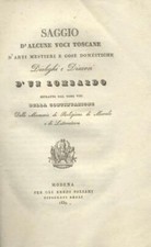 BRESCIANI Antonio. SAGGIO DI