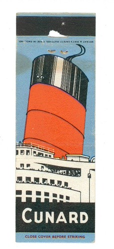 Cunard matchbox label anni - label, '50