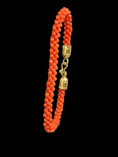 Bracciale corallo tessito - corallo,