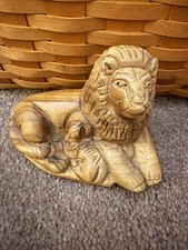 Carved Wooden Lion With Lamb, Very Good Condition