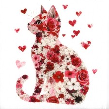 Serviettes en papier chat joue