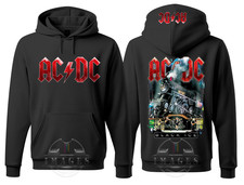 FELPA AC DC BLACK ICE CON CAPPUCCIO HOODIES ACDC MUSIC HARD ROCK ROCK  BAND