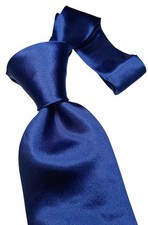 Hugo Boss Tie Pure Silk Jaquard 8 Cm Wide Blue Solid Pattern Mint Made In Italy 