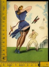 Cartolina Militare Aeronautica Aviazione Burattin Paracadutisti lv 918