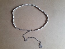 Cintura gioiello donna in finte perline regolabile con moschettone Denim Fashion