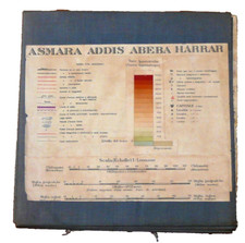 CARTINA militare MAPPA GEOGRAFICA Guerra Africa  Anni 30  Asmara Addis cm 90x92