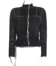 Vintage Alexander McQueen Jacket Shearling Sherpa Black Leather 42 S A/W 1999