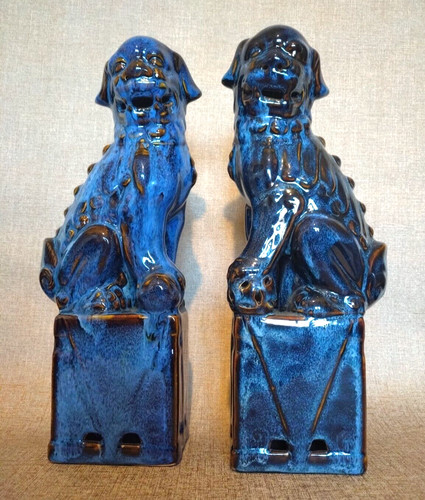 Coppia cani smaltati fiamma - coppia,