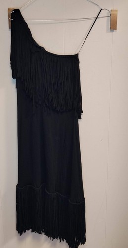 Vestito nero monospalla donna