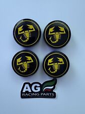 4 TAPPI COPRIMOZZO ABARTH 60 mm NERO-GIALLO