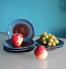 "SIC" CASALE MONFERRATO Servizio Tè, 6 piatti, vintage, 1960,ceramica azzurra. 