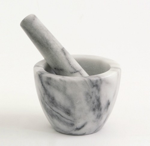 Mortaio tazza marmo bianco - a,