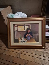 QUADRO GUTTUSO LA CUCITRICE ANNI 60 CM  30 X 40 Piu Cornice