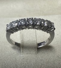 ANELLO FEDINA IN ORO BIANCO 18 kt. CON SETTE DIAMANTI NATURALI ct. 0,52