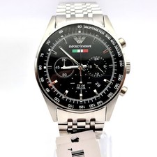 OROLOGIO UOMO NUOVO ORIGINALE EMPORIO ARMANI TAZIO AR5983 QUADRANTE NERO ACCIAIO INOX