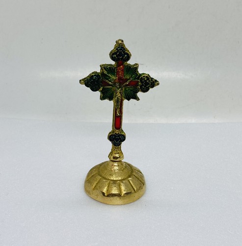 Crocifisso ottone vintage - crocifisso,