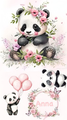 Panda orso bianco - , nero