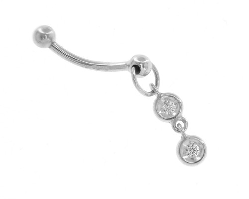 Piercing ombelico oro bianco - ombelico,