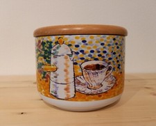 LAVAZZA BISCOTTIERA Tognana~Caffe' des Arts, portcellana e legno, collezionismo