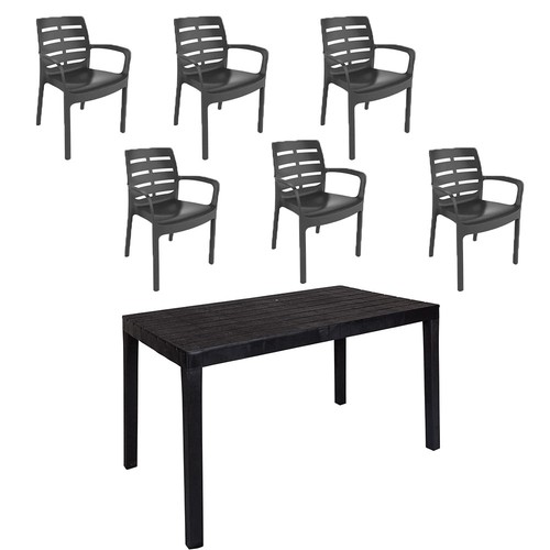 Set sedia con - 6, braccioli