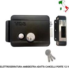 ELETTROSERRATURA AMBIDESTRA SERRATURA ELETTRICA CANCELLO PORTA ALIMEN 12 VCA IMP