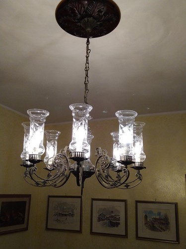 Lampadario ottone brunito - lampadario,