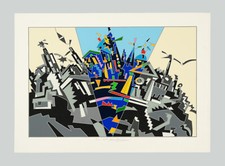 Ugo NESPOLO - "Paesaggio" - Serigrafia 50 x 70 cm