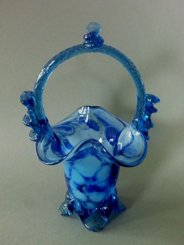 Vaso cesto vetro blu - , murano